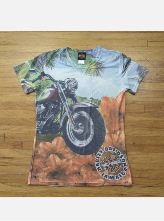 Harley-Davidson Tops - Harley Davidson Jamaica AOP Tropical Sublimation Tee Y2K Biker Large